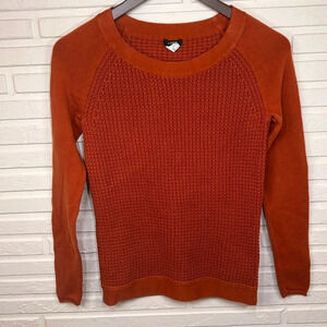 J. Crew Orange Knit Cotton Sweater, Women's Size Extra Extra Small